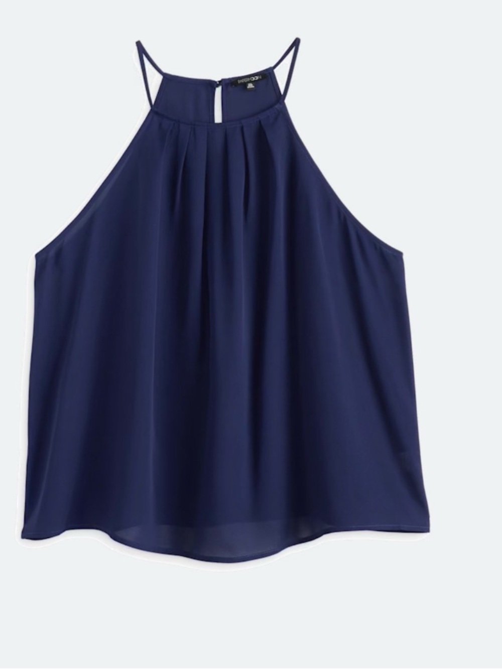 Papermoon Navy Spaghetti-Strap Woven Halter Sleeveless Top | 1X